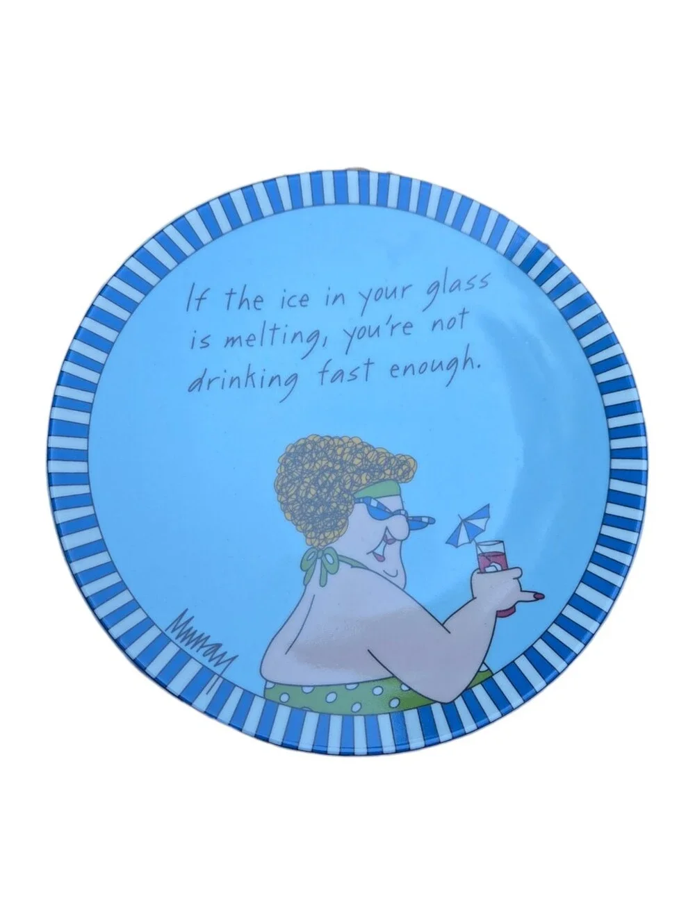 Murray's Law Set of 4 Humorous Cocktail / Appetizer Plates Cartoon Illustrations